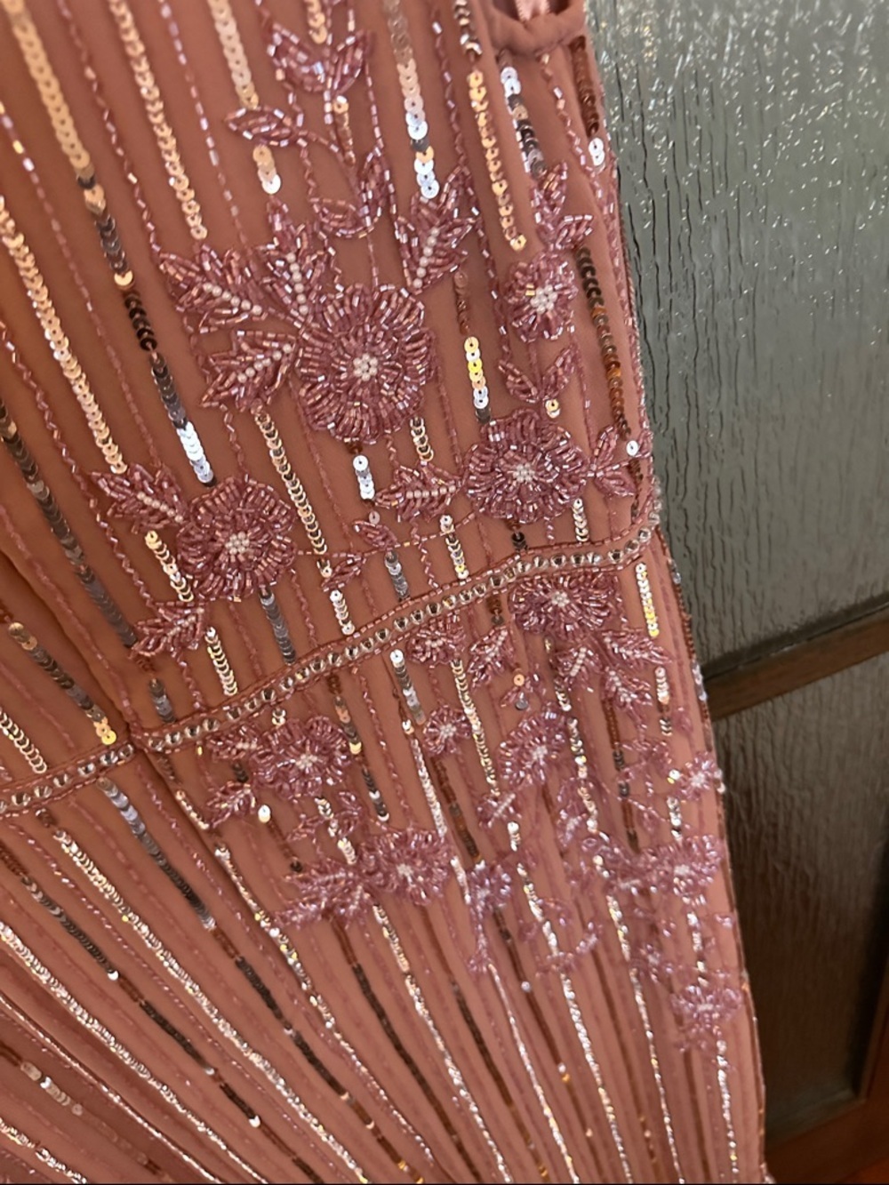 Mac Duggal Tea Length Beaded Embellished Midi Dress Jewel Blush Rose Size 16 NWT - Picture 15 of 16